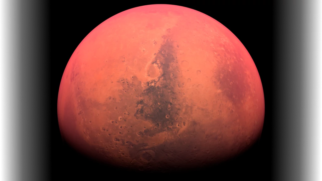 Mars in part shadow